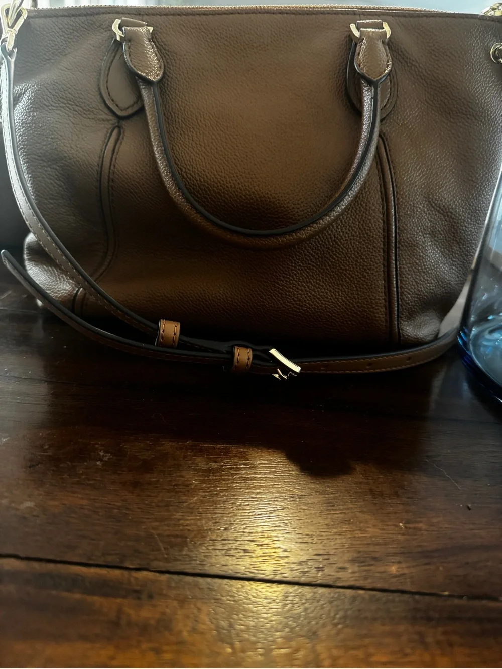 Michael Kors Brown Sierra Medium Satchel with Matching Wallet